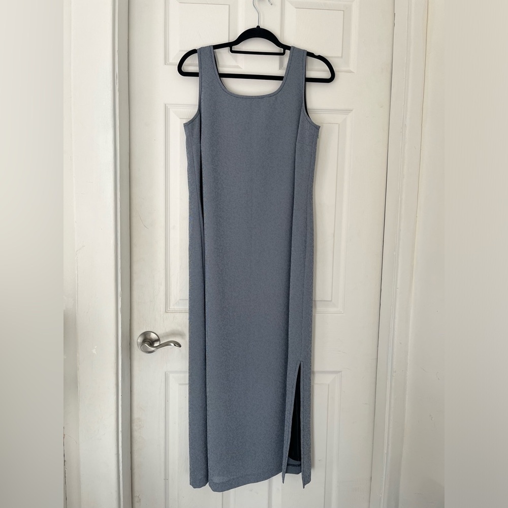 Blue Gray Sleeveless Maxi Dress